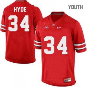 Youth NCAA Ohio State Buckeyes Carlos Hyde #34 College Stitched Authentic Nike Red Football Jersey RQ20Z07RN